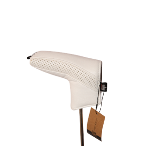 White Perforated Blade Putter Headcover — Classic Modern Golf Club Cover