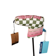 Stop Looking Checkerboard Blade Putter Headcover — Green & Pink Retro Golf Cover