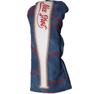 Nice Shot Baseball Bat Driver Headcover — Sporty Embroidered Golf Club Cover