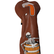 Barrel Bones Driver Headcover — Embroidered Skeleton & Beer Graphic