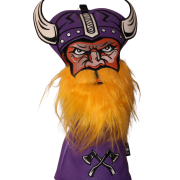 Viking Beard Driver Headcover — Purple Helmet with Faux Fur Beard