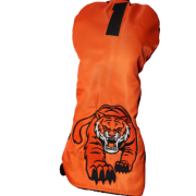Pouncing Tiger Driver Headcover — Bright Orange Embroidered Golf Cover