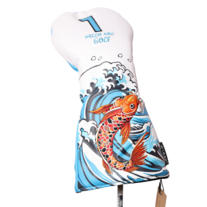 Koi Wave Driver Headcover — Japanese-Style Carp & Ocean Swell Golf Cover
