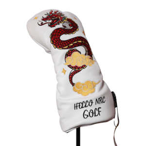 Golden Dragon Driver Headcover — Red Dragon & Cloud Embroidery