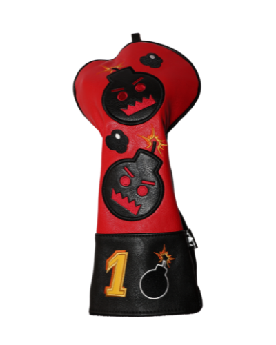 Bomb Squad Driver Headcover — Exploding Emoji Red & Black Golf Cover
