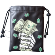 Money Grip Golf Accessories Bag — Skeleton Hand Cash Graphic Pouch
