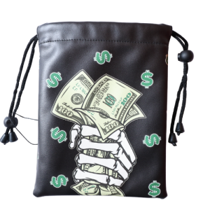 Money Grip Golf Accessories Bag — Skeleton Hand Cash Graphic Pouch