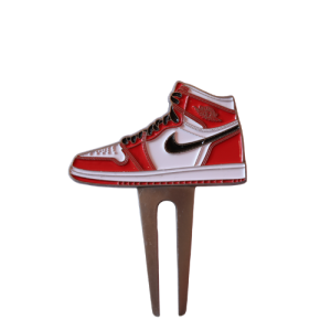 Red Retro Sneaker Divot Tool — Classic High-Top Golf Accessory