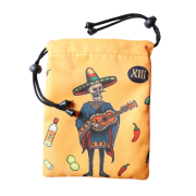 Fiesta Skeleton Golf Accessories Bag — Sombrero, Guitar & Chili Print Pouch
