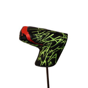 HAHAHA Madness Mallet Putter Headcover — Neon Laugh & Red Splash Golf Cover